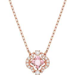 Swarovski Sparkling Dance Necklace - Rose Gold/Pink/Transparent