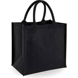 Westford Mill Jute Mini Tote Shopping Bag (14 Litres) (Pack of 2) (One Size) (Black)