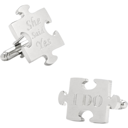 Cufflinks Inc Wedding Puzzle Pieces Cufflinks Pair - Silver