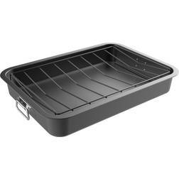 Classic Cuisine with Angled Rack Grey Steel Grey Roasting Pan