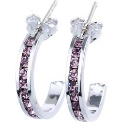 Macy's June Semi Hoop Earrings - Silver/Purple