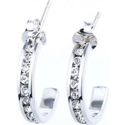 Macy's April Semi Hoop Earrings - Silver/Tansparent