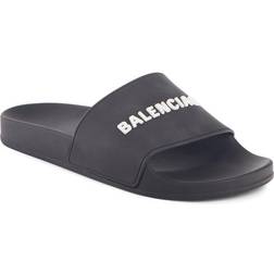 Balenciaga Logo Slide - Black/White/White