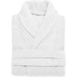 Linum Home Textiles Herringbone Bathrobe Unisex - White