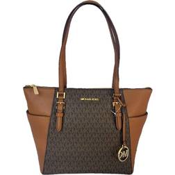 Michael Kors Charlotte Large Logo Top-Zip Tote Bag - Brown