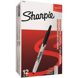 Sharpie Retractable Marker Fine (Pack of 12) Black