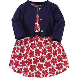 Touched By Nature Organic Cotton Dress & Cardigan - Red Flowers (10161381)