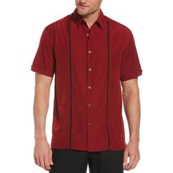 Cubavera Pick Stitch Panel Shirt - Biking Red