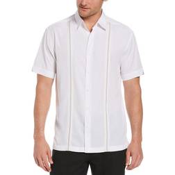 Cubavera Pick Stitch Panel Shirt - Bright White