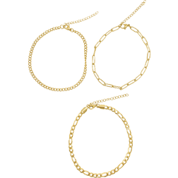Adornia Chain Anklet Set - Gold