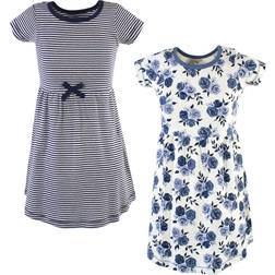 Touched By Nature Youth Organic Cotton Dress 2-pack - Navy Floral (10167805)