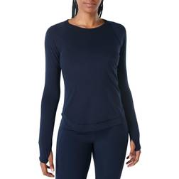 Sweaty Betty Breathe Easy Long Sleeve Top Women - Navy Blue