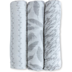 Ely's & Co. Cotton Muslin Swaddle Blankets I Classic Grey Combo