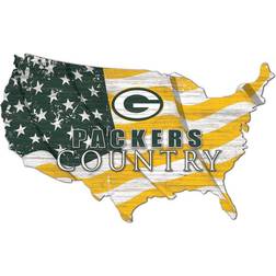 Fan Creations Green Bay Packers USA Flag Cutout Sign Board