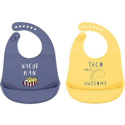 Hudson Silicone Bib 2-pack Nacho Man