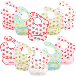 Hudson Waterproof Polyester Bibs 10-pack Cute Fruit Feeder