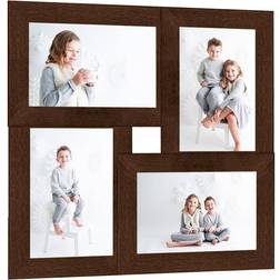 vidaXL Collage Photo Frame for 4x(13x18 cm) Picture Dark Brown MDF Photo Frame