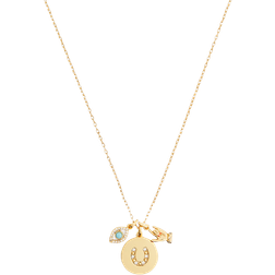 Kate Spade Eye Love U Pendant Necklace - Gold/Blue/Transparent