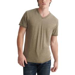 Lucky Brand Venice Burnout V-Neck T-shirt - Dark Olive