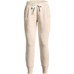 Under Armour Women's Rival Fleece Joggers - Oatmeal Light Heather/White