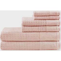 Madison Park Waffle Bath Towel Pink (137.16x71.12cm)