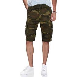 XRay Belted Snap Detail Cargo Shorts - Brown Camo