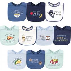 Hudson Cotton Bibs 10-pack Food Puns Boy