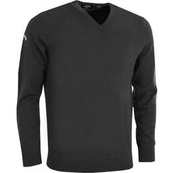 Callaway Mens Ribbed V Neck Merino Sweater (black Onyx)