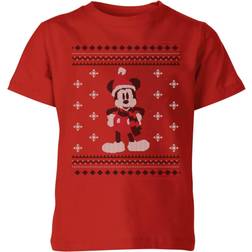 Disney Mickey Scarf Kid's Christmas T-Shirt 11-12