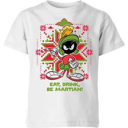 Looney Tunes Eat Drink Be Martian Kids' Christmas T-Shirt 9-10