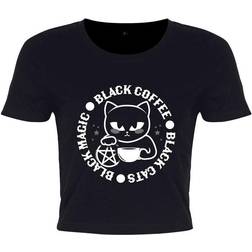 Grindstore Womens/Ladies Cats Magic Coffee Jumper (Black)