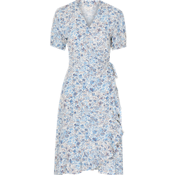Part Two Claire Dress - Blue Painted Flower