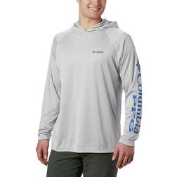 Columbia Men’s PFG Terminal Tackle Hoodie - Cool Grey/Vivid Blue Logo