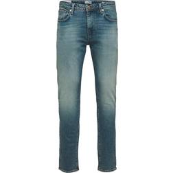 Selected Homme cotton blend slim jeans in light LBLUE