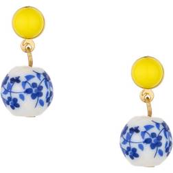 Ettika and Ceramic Bead Drop Earrings