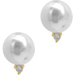 Adornia Imitation Earrings - Gold/Pearl/Transparent