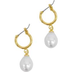 Adornia Imitation Pearl Huggie Drop Earrings