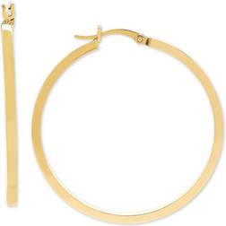 Square Edge Hoop Earrings - Gold