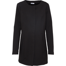 Only Women's tailored coat with wide crew neck, Black