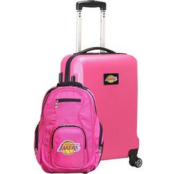 NBA Mojo LA Lakers Deluxe 2-Piece Backpack and Carry on Set, Pink