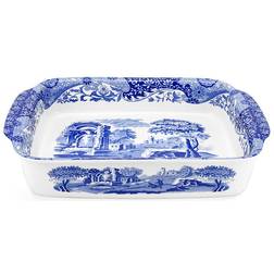 Spode Blue Italian Rectangular Handled Multicolor Serving Dish