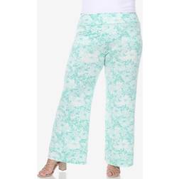 White Mark Plus Floral Paisley Palazzo Pants