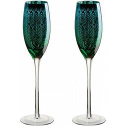 Artland Peacock Flutes Set of 2 Champagne Glass 2pcs