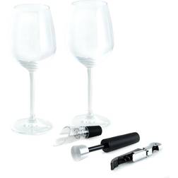 Bey-Berk 5-Piece Crystal Wine Set Black Black 10in Wine Glass