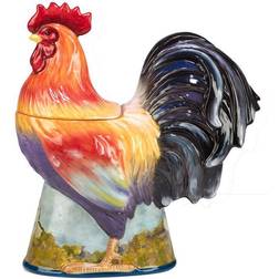 Certified International Rooster Meadow 3-d Rooster Biscuit Jar