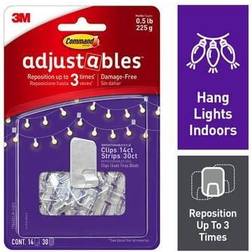 Command 3M Adjustables Small Repositionable Wall Clip 14pk Picture Hook