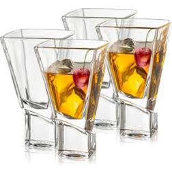 Joyjolt Carre Square Martini Glasses, Set of 4 Cocktail Glass 4pcs