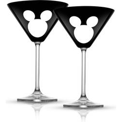 Joyjolt Disney 10 oz Luxury Mickey Mouse Crystal Martini Glass, 2ct. Michaels Multicolor Cocktail Glass