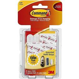 Command Assorted Refill Strips, White, 16/Pack Picture Hook