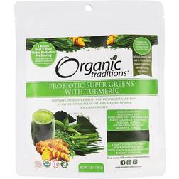 Organic Traditions Probiotic Super Greens with Turmeric 3.5 oz